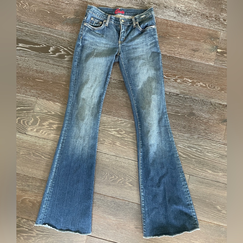Blue cult vintage flare jean. Low rise